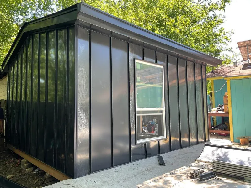 Black standing seam metal wall panels for Metal Roof Installation in Sebring