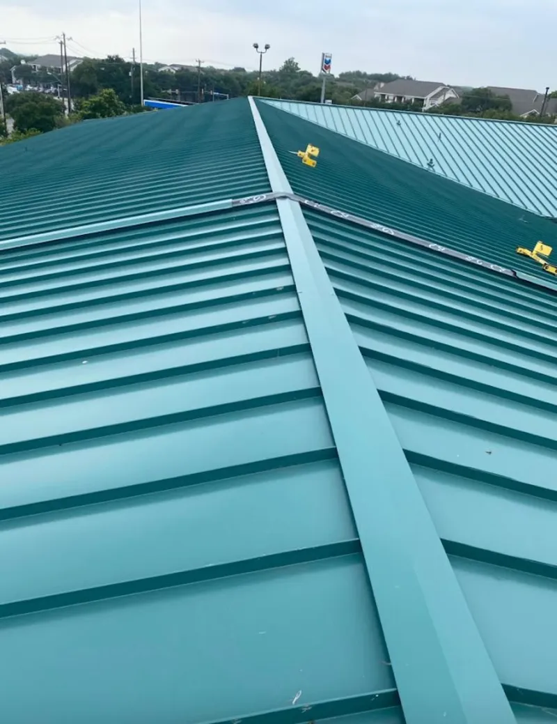 Green commercial metal roof ridge and valley for Metal Roof Repair in Sebring